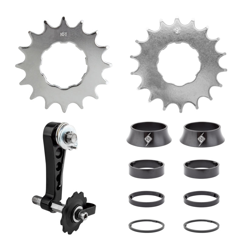 Chains Origin8 Origin8 Single Speed Conversion Kit Speeds Single Speed AL6061 Black Dark Gray