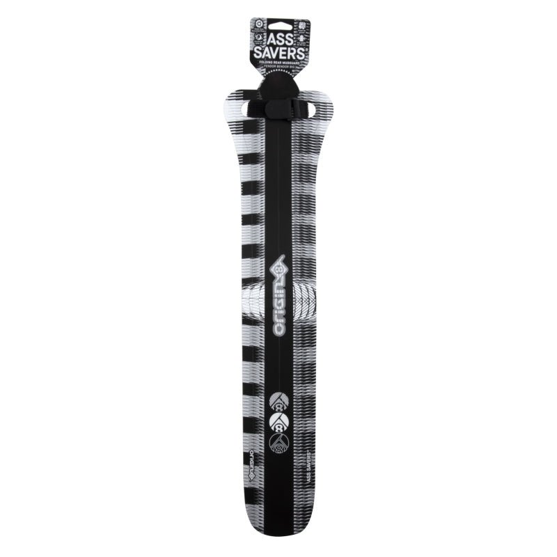 Fenders Origin8 Origin8 Hi-Fi Ass Savers Rear Fender Extended Wide Rear 555mm x 80mm Polypropylene Black/White 60g Light Gray