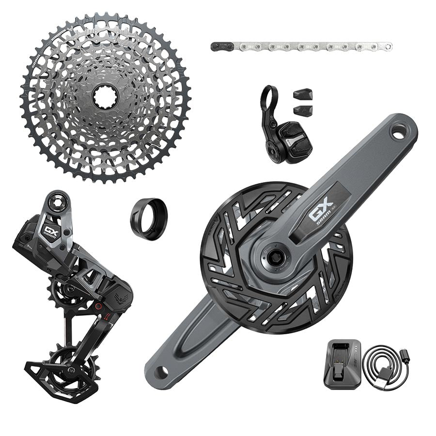 Group Kits SRAM SRAM GX Eagle T-Type Ebike AXS Groupset - 160mm ISIS Crank Arms Bosch 36T Ring/Clip-On Guard Derailleur Shifter 10-52t Cassette Dim Gray