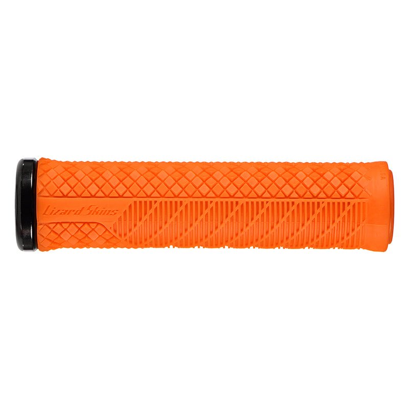 Grips Lizard Skins Lizard skins Charger Lock On Orange w/ Black Clamps 136mm Single Lock On 31mm Chocolate