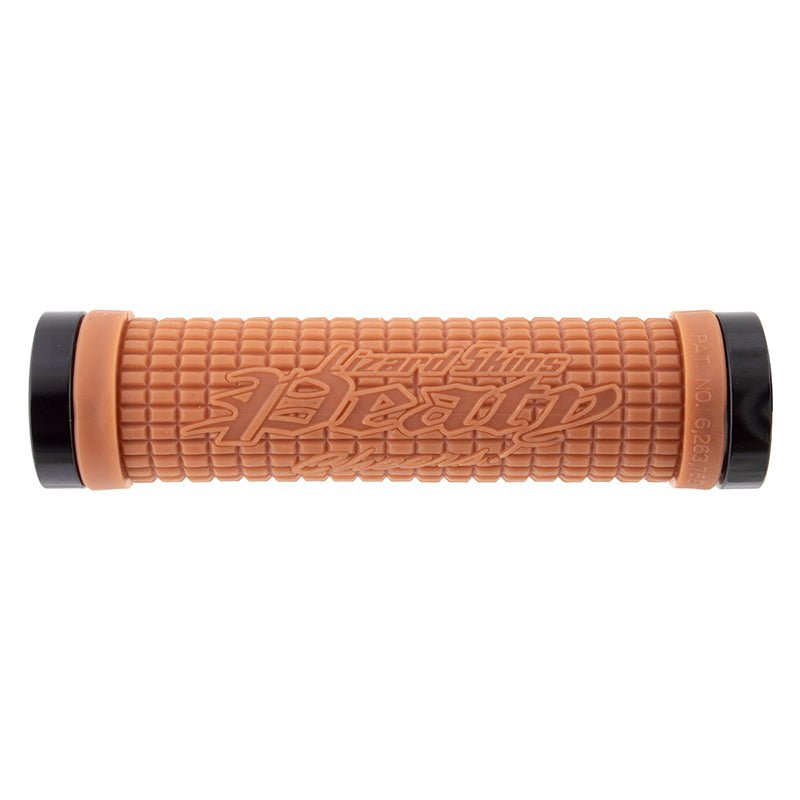 Grips Lizard Skins Lizard skins Peaty Lock On Gum w/ Black Clamps 130mm Dual Lock On Chocolate
