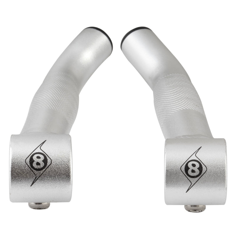 Handlebar Accessories Origin8 Origin8 Comp-Lite Bar Ends Short Silver Short `Ski` Bend Gray