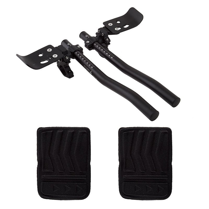 Handlebars Origin8 Origin8 Full Tri Clip-On Bars 25.4mm - 31.8mm 280mm 44mm Black Aero Bars AL6061 Black