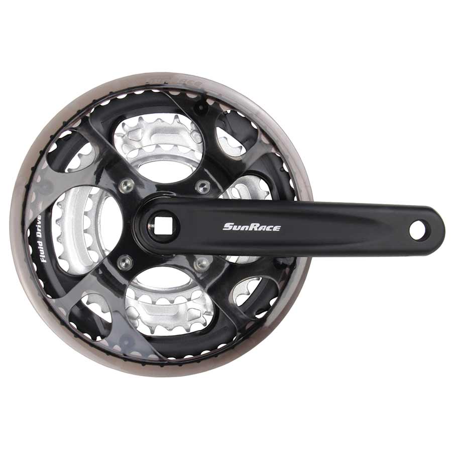 Cranksets and Arms SunRace Sun Race FCM300 Crankset 48/38/28T 170mm Dark Slate Gray