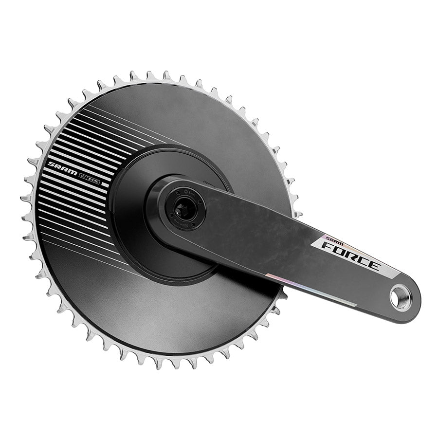 Cranksets and Arms SRAM SRAM Force 1x Aero E1 Crankset Speed: 12/13 Spindle: 28.99mm BCD: Direct Mount SRAM 8 Bolt 50 DUB 165mm Black Road Dark Slate Gray