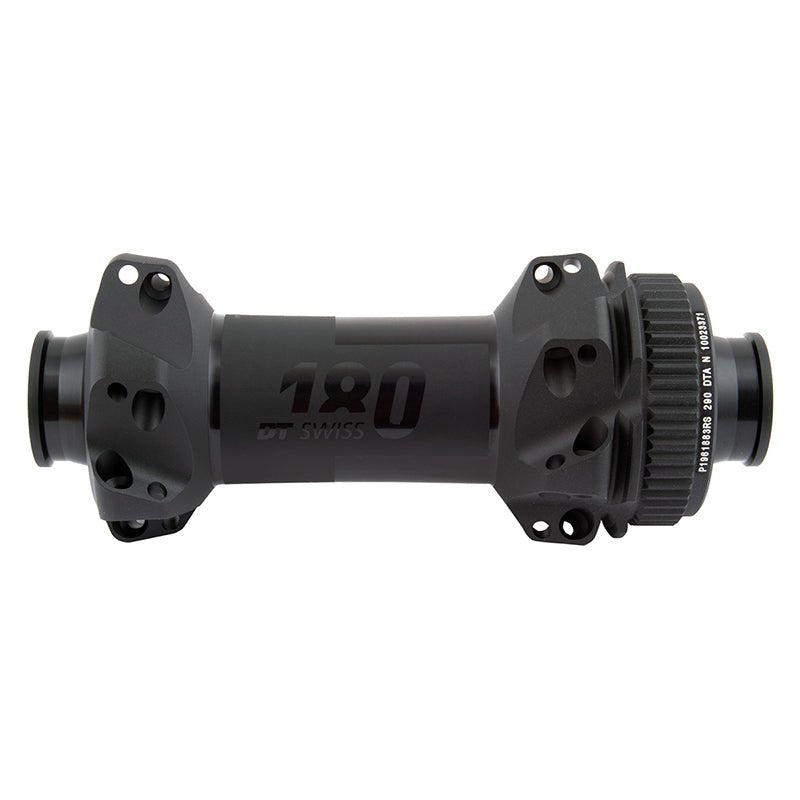 Front Hub DT Swiss DT Swiss 180 Front Hub - 12 x 100mm Center-Lock Black 24h Straight Pull Dark Slate Gray