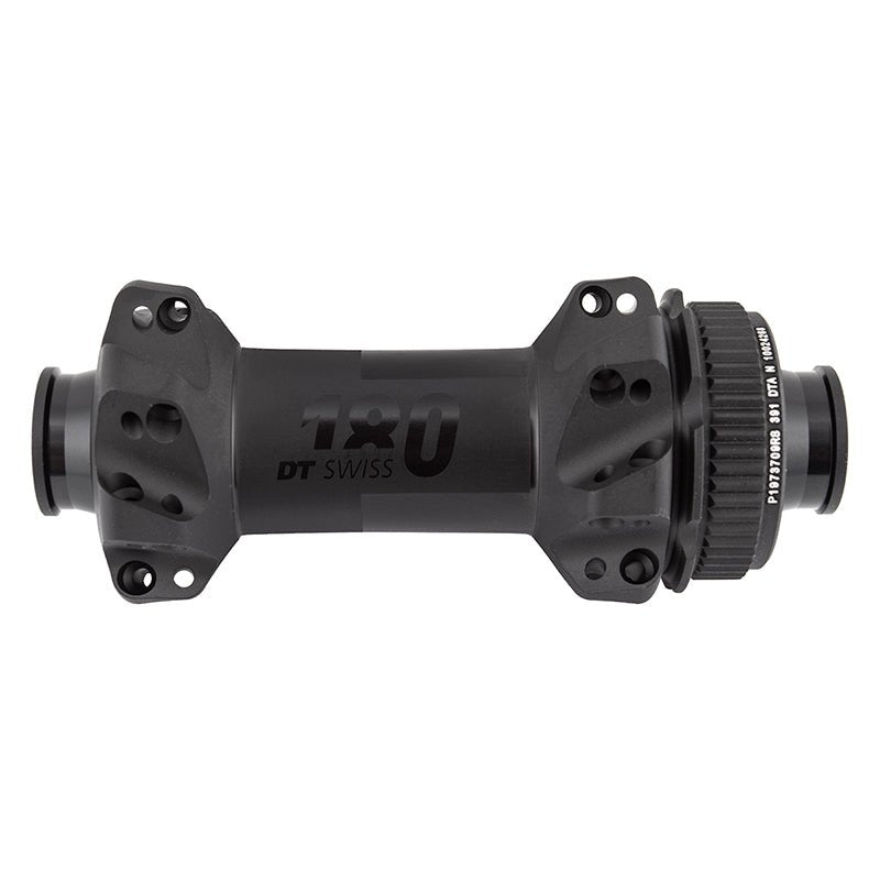 Front Hub DT Swiss DT Swiss 180 Front Hub - 12 x 100mm Center-Lock Black 28h Straight Pull Dark Slate Gray