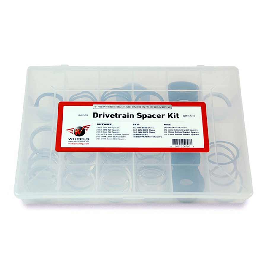Cassette Spacers and Lockrings Wheels Manufacturing Wheels Manufacturing Drivetrain Spacer Kit 139 Pieces Light Gray
