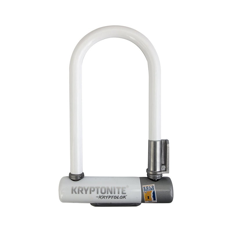 U-Lock Kryptonite Kryptonite Krypto Series 2 Mini-7 U-Lock - 3.25 x 7" Keyed White Includes bracket Light Gray