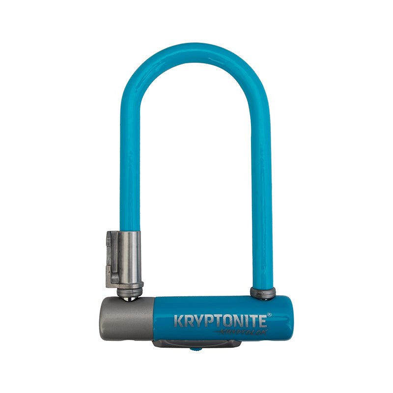 U-Lock Kryptonite Kryptonite Krypto Series 2 Mini-7 U-Lock - 3.25 x 7" Keyed Blue Includes bracket Dark Cyan