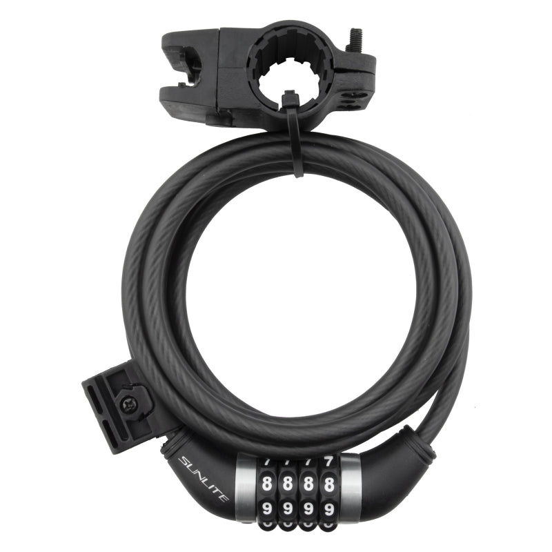 Locks Sunlite Sunlite Resettable Combo Cable 8mm 6`/183cm Combo Blk Included Dark Slate Gray
