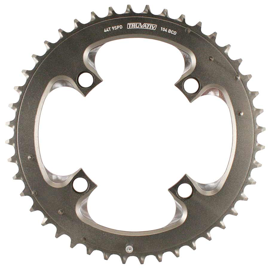 Chainrings TruVativ Truvativ 44T 9 sp BCD 104mm 4-Bolt Outer Chainring For 22/33/44 Aluminum Grey 11.6215.188.040 Dim Gray