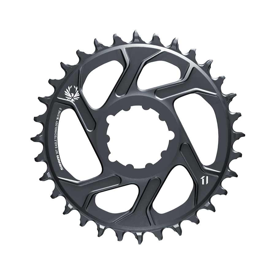 Chainrings SRAM SRAM Eagle X-SYNC 2 Direct Mount Chainring - 30t Direct Mount -4mm Offset Lunar Grey Dark Slate Gray