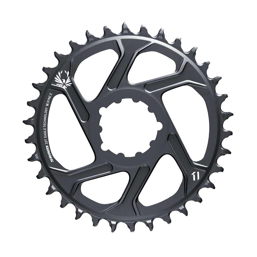 Chainrings SRAM SRAM Eagle X-SYNC 2 Direct Mount Chainring - 32t Direct Mount 3mm Offset For Boost Lunar Grey Dark Slate Gray
