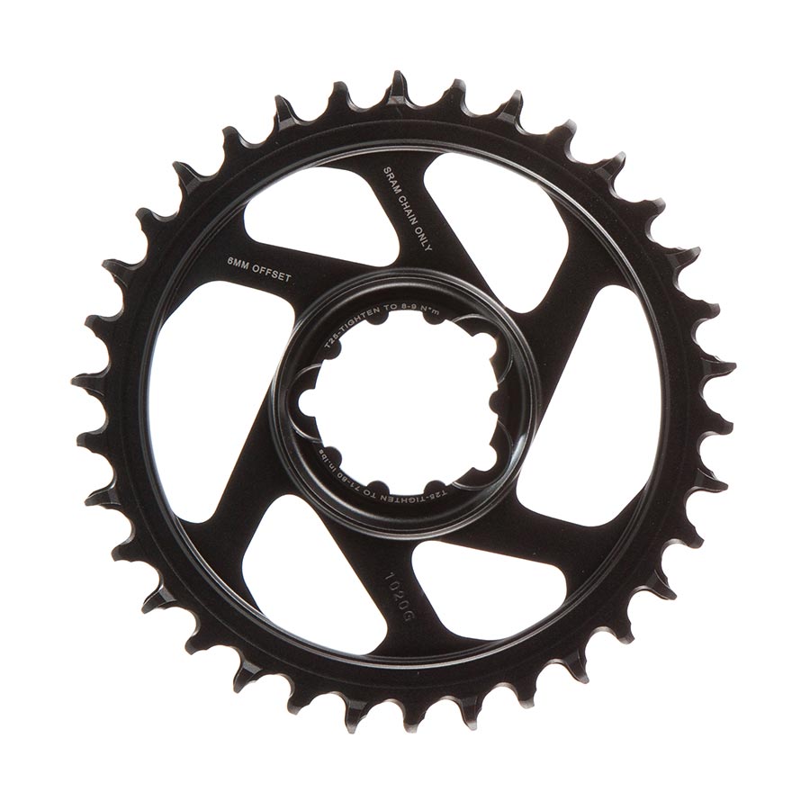 Chainrings SRAM SRAM Eagle Chainring Teeth: 34 Speed: 11/12 BCD: Direct Mount Aluminum Lunar/Polar Grey 6mm Dark Slate Gray