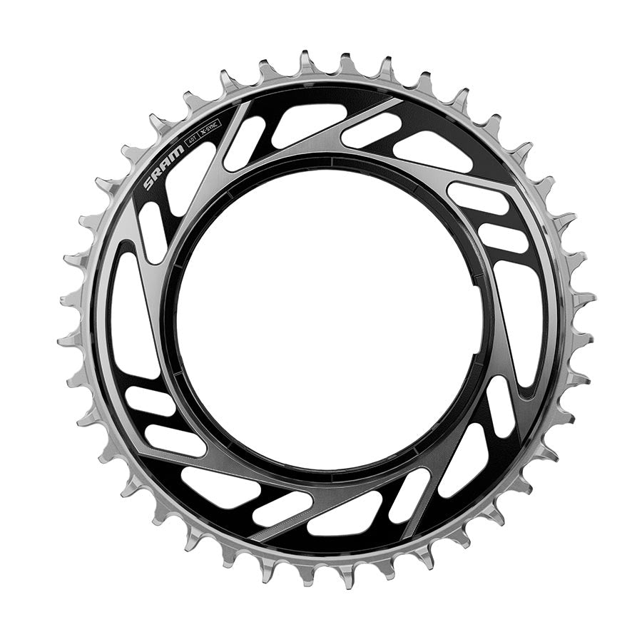 Chainrings SRAM SRAM RED XPLR X-Sync Thread Mount Chainring - 44t 12/13-Speed Thread Mount For RED XPLR AXS PM Spider 6.5mm Offset BLK/Silver E1 Light Gray