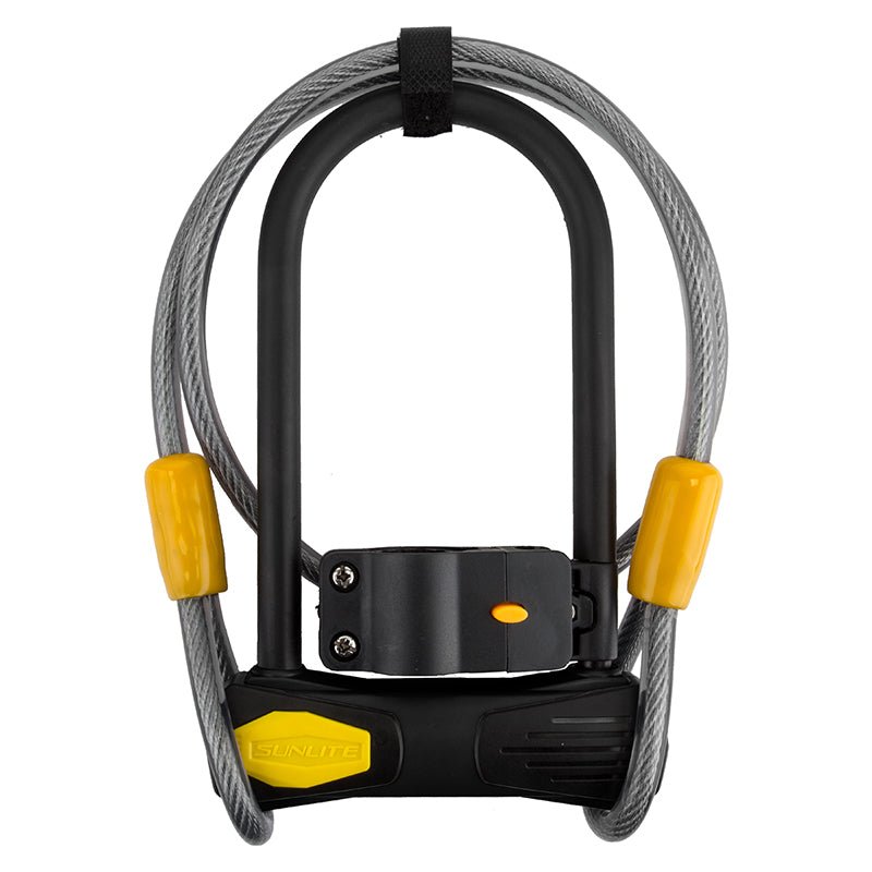 Locks Sunlite Sunlite Defender U Medium + Cable 14mm 3.5x7`/8.89x17.78cm Key Blk Included Dark Slate Gray