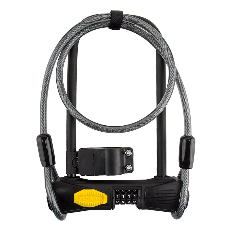 Locks Sunlite Sunlite Defender U Combo Standard + Cable 14mm 4.5x9`/11.43x22.86cm Combo Blk Included Dark Slate Gray