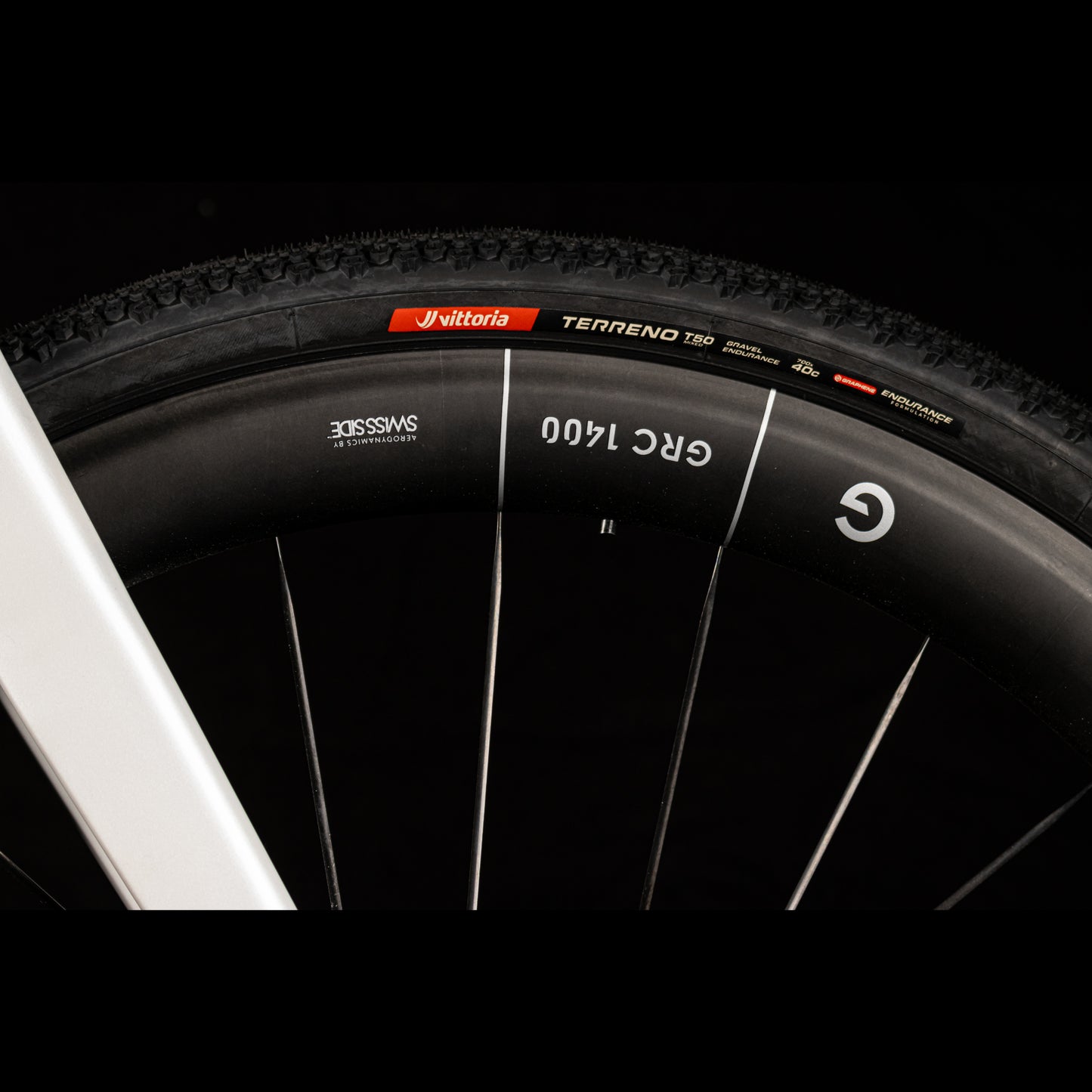 3T Racemax Italia size 54 in Pearl White, equipped with 50mm DT Swiss GRC 1400 wheels and Shimano GRX Di2 12-speed electronic drivetrain, photographed against a sleek black background.
