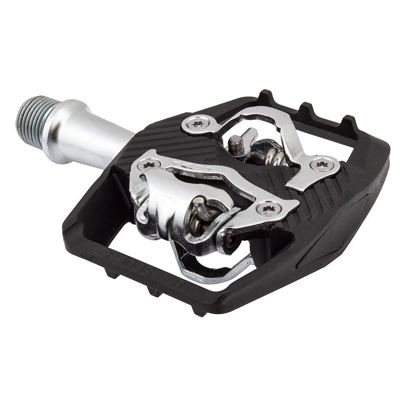 Pedals Origin8 Origin8 Everland Race Double Clipless 9/16` 3 Sleeve Black/Silver SPD Carbon/Nylon Light Gray