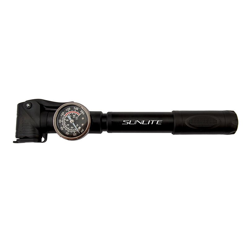 Floor Pumps Sunlite Sunlite Speed Dial LT Mini Pump Analog PV/SV 160psi Alloy Black Black
