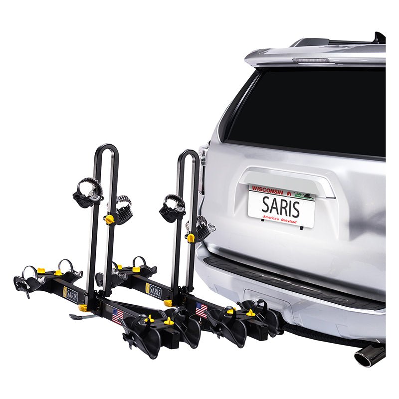 Auto Racks Saris Saris Freedom Hitch Mount Rack 2 Bikes: 4 Max weight per bike: 60 lb for 2 closest - 35 lb for 2 furthest trays Light Gray