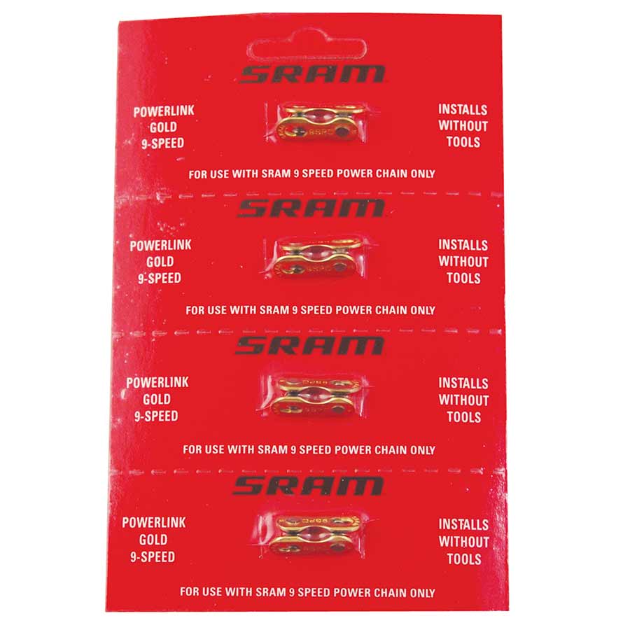 Chain Links and Pins SRAM SRAM Power Link for 9 Speed Card/4 Firebrick