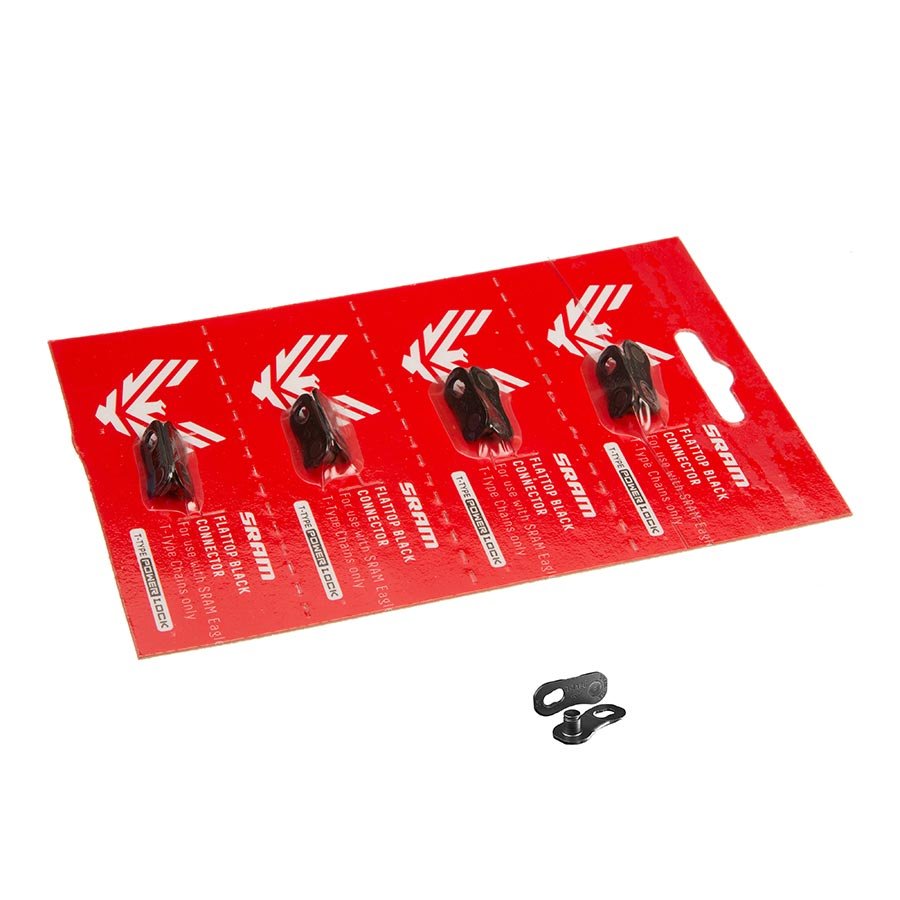 Chain Links and Pins SRAM SRAM Eagle T-Type PowerLock Flattop Connector Link - 12-Speed For Eagle T-Type Flattop Chain Only BLK 4 Pack Red