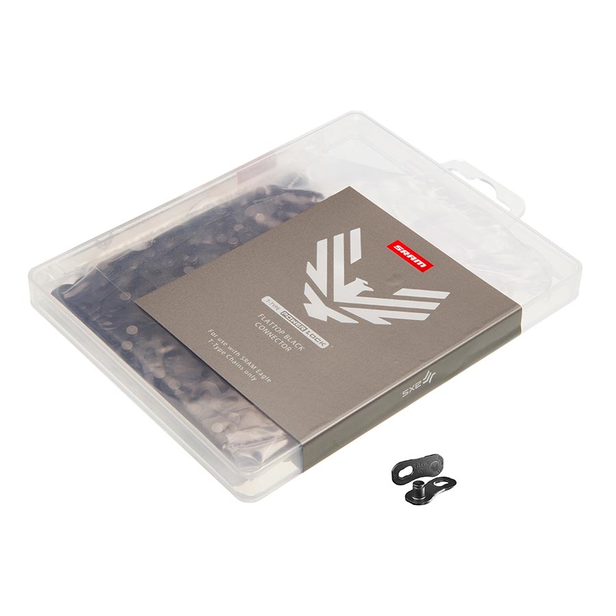 Chain Links and Pins SRAM SRAM Eagle T-Type PowerLock Flattop Connector Link - 12-Speed For Eagle T-Type Flattop Chain Only BLK 50 Pack Light Slate Gray