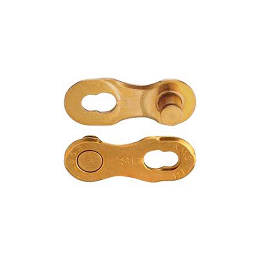 Chain Links and Pins KMC KMC MissingLink-12 Connector - 12-Speed Ti Gold 2 Pairs/Card Goldenrod