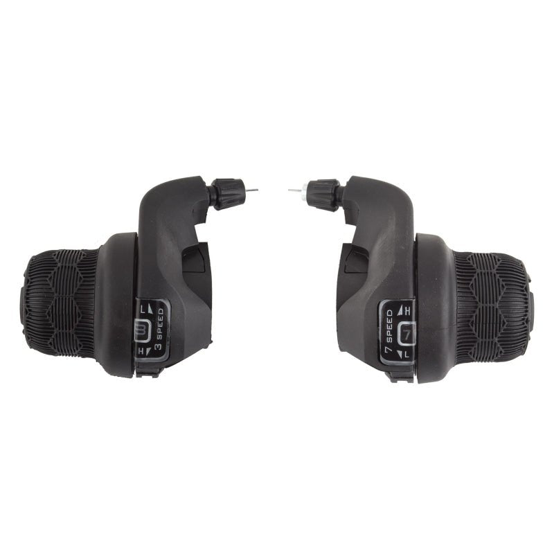 Shifters Sunlite Sunlite TS Twist Shifter Pair 3x7sp 2 to 1 Blk Dark Slate Gray