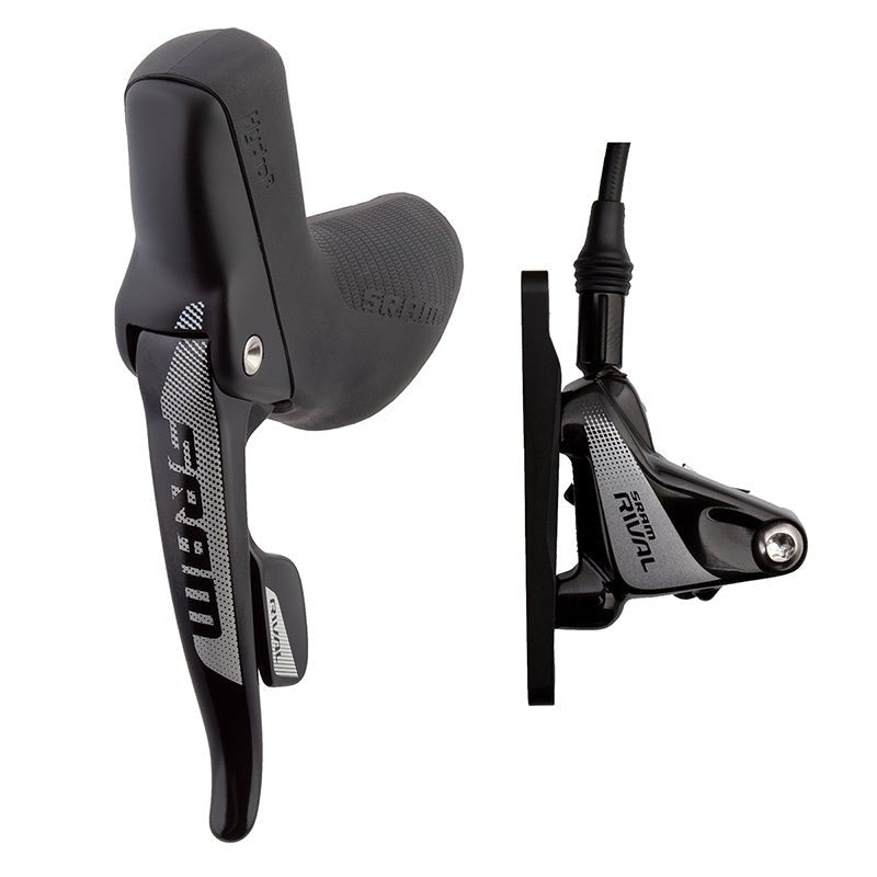 Brake/Shift Lever - Drop Bar SRAM SRAM Rival 22 Flat Mount Hydraulic Disc Brake Front Shifter 950mm Hose Rotor Sold Separately Dark Slate Gray
