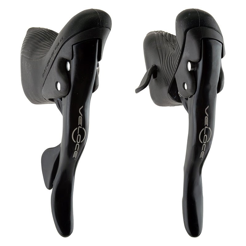 Brake/Shift Lever - Drop Bar Campagnolo Campagnolo Veloce Ergopower Shifter Set 10-Speed Black Dark Slate Gray
