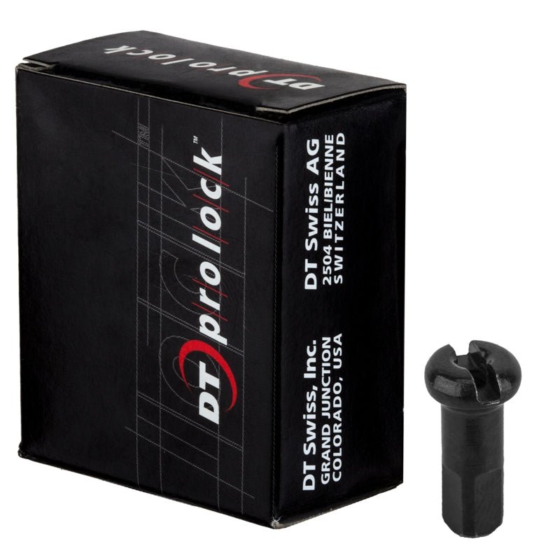Spoke Nipples DT Swiss DT Swiss Pro Lock Spoke Nipples - Brass 2.0 x 12mm Black Box of 100 Black