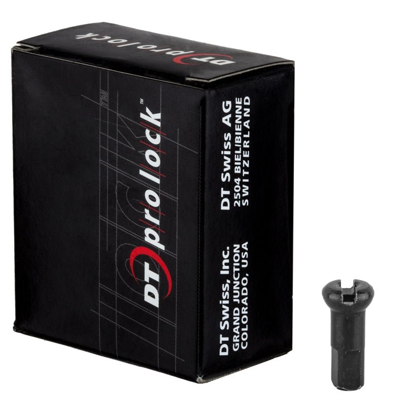 Spoke Nipples DT Swiss DT Swiss Pro Head Pro Lock Brass Nipples: 2.0 x 12mm Black Box of 100 Black