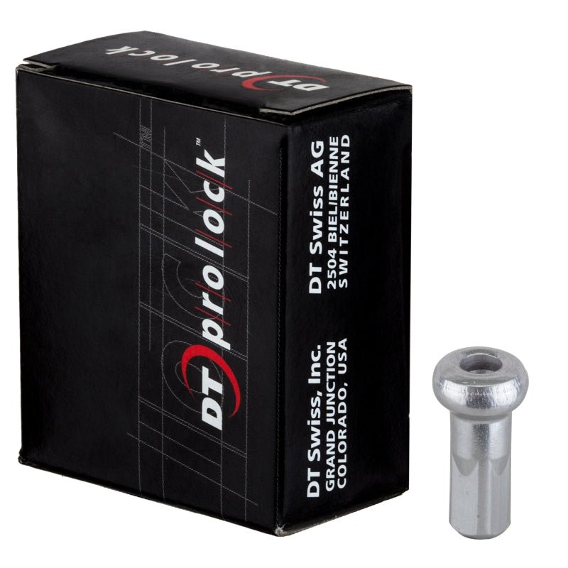 Spoke Nipples DT Swiss DT Swiss Pro Lock Aluminum Nipples: 2.0 x 12mm Silver Box of 100 Black