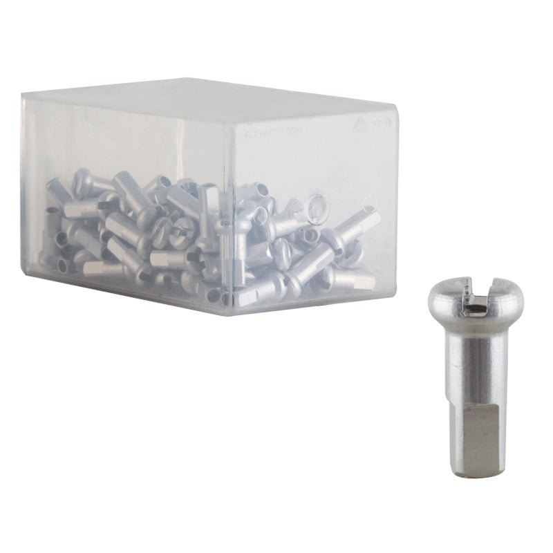 Spoke Nipples DT Swiss DT Swiss Standard Spoke Nipples - Aluminum 2.0 x 12mm Silver Box of 100 Light Gray