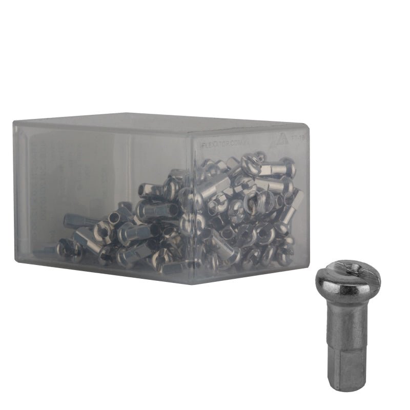 Spoke Nipples DT Swiss DT Swiss Standard Spoke Nipples - Brass 1.8 x 12mm Silver Box of 100 Slate Gray