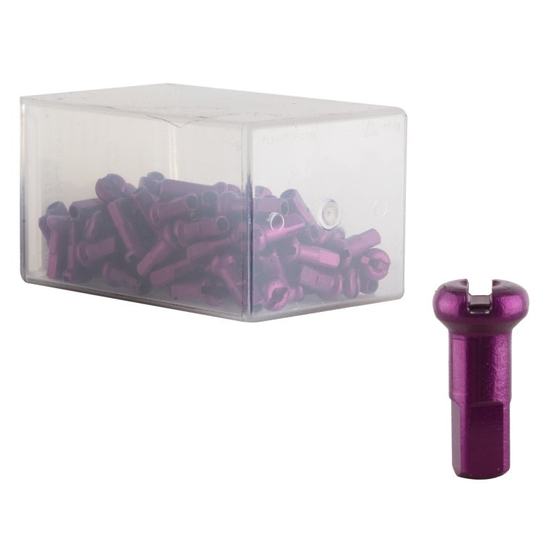 Spoke Nipples DT Swiss DT Swiss Standard Spoke Nipples - Aluminum 2.0 x 12mm Purple Box of 100 Light Gray