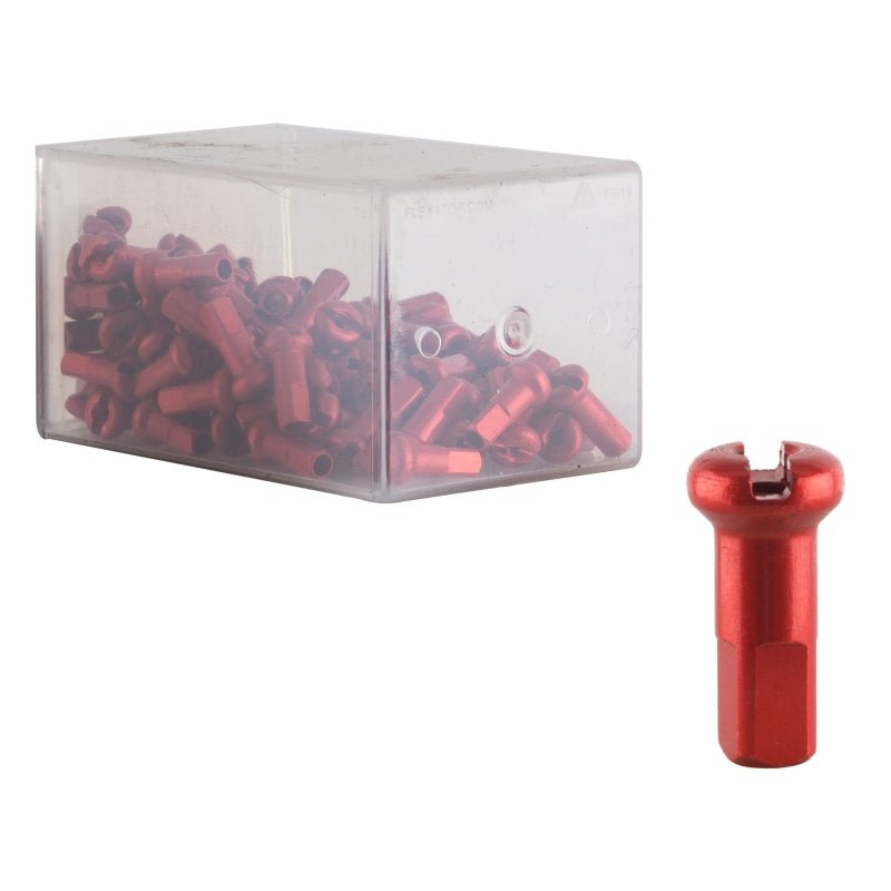 Spoke Nipples DT Swiss DT Swiss Standard Spoke Nipples - Aluminum 2.0 x 12mm Red Box of 100 Rosy Brown