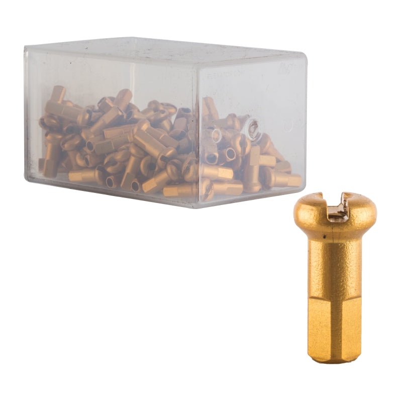 Spoke Nipples DT Swiss DT Swiss Standard Spoke Nipples - Aluminum 2.0 x 12mm Gold Box of 100 Gray