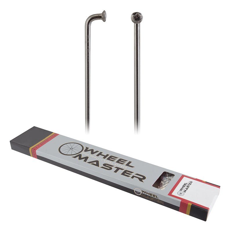 Spokes Wheel master Wheel master Standard Steel Spokes J-Bend 2.0 (14G) 191mm Box of 144 Steel Chrome Yes Gray