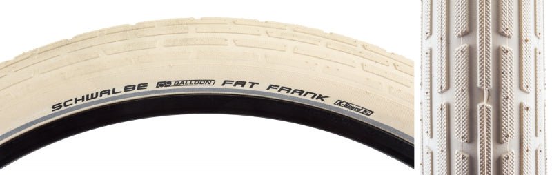 Tires Schwalbe Schwalbe Fat Frank Tire - 26 x 2.35 Clincher Wire Creme/Reflective Active Line Light Gray