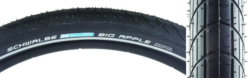 Tires Schwalbe Schwalbe Big Apple Tire - 29 x 2.35 Clincher Wire BLK/Reflective Performance Line Dark Slate Gray