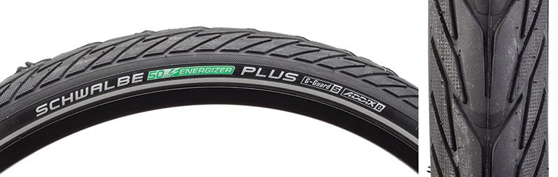 Tires Schwalbe Schwalbe Energizer Plus Tire - 26 x 1.75 Clincher Wire BLK/Reflective Performance GreenGuard Addix E50 Dark Slate Gray