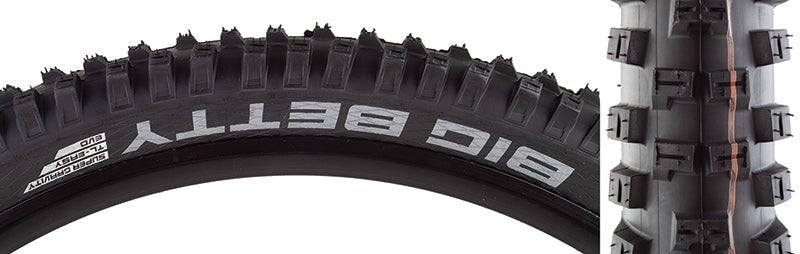 Tires Schwalbe Schwalbe Big Betty Tire - 27.5 x 2.6" Tubeless Folding BLK Evolution Line Addix Soft Super Gravity Dark Slate Gray