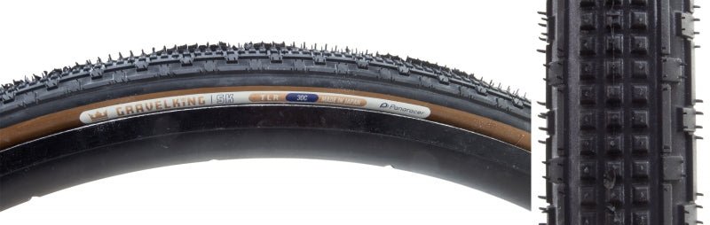 Tires Panaracer Panaracer GravelKing SK Tire - 700 x 30 Tubeless Folding Black/Brown Dark Slate Gray