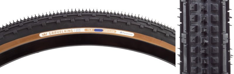 Tires Panaracer Panaracer GravelKing SK Tire - 650b x 43 / 27.5 x 1.75 Tubeless Folding BLK/Brown Dark Slate Gray