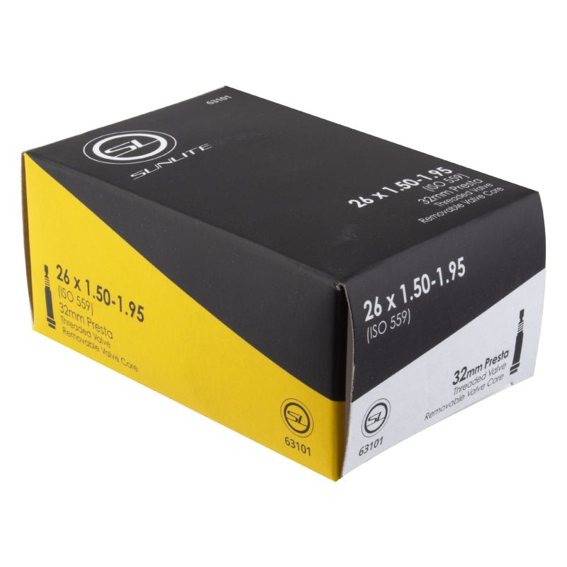 Tube Sunlite Sunlite Standard Presta Valve 26x1.50-1.95 PV 32mm 0d Threaded Removable 38mm 0.9mm Light Goldenrod