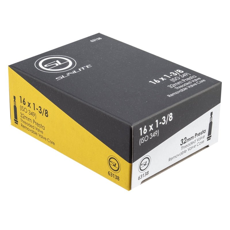 Tube Sunlite Sunlite Standard Presta Valve 16x1-3/8 (349x32) PV 32mm 0d Threaded Removable 33mm 0.9mm Dim Gray